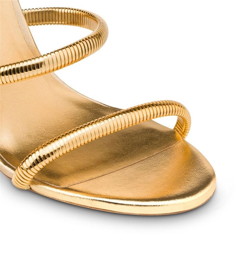 perixir Gold Heels for Women, Women's Sandals with Spiral Strap, Gold High Heel for Women Dressy, Lace Up Golden Heeled Sandals, Comfortable Slingback Heels, Womens Fashion Stiletto Sandals for Summer Party Size8 - Image 3