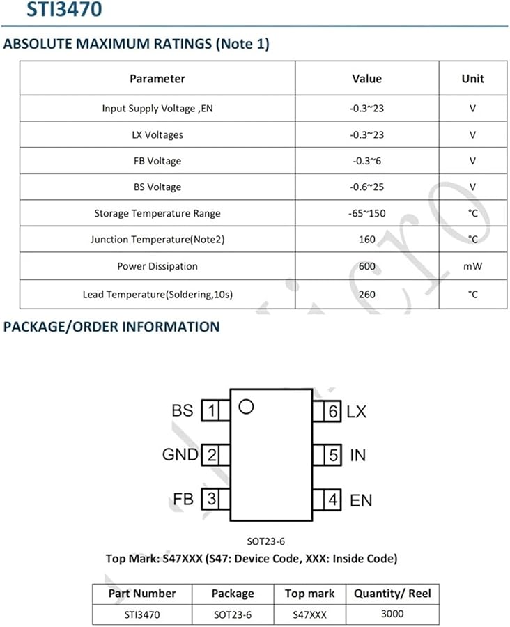STI3470 SOT 23 6 DC DC Step Down Power Converter Chip 10 Pieces - Image 4
