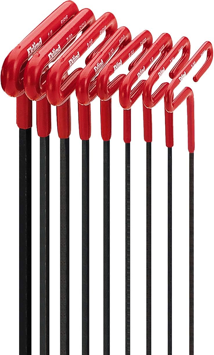 EKLIND 53198 Cushion Grip Hex T-Key Allen Wrench Set - 8 Piece SAE Inch Sizes 3/32 to 1/4 with 9 Inch Shaft - Image 1