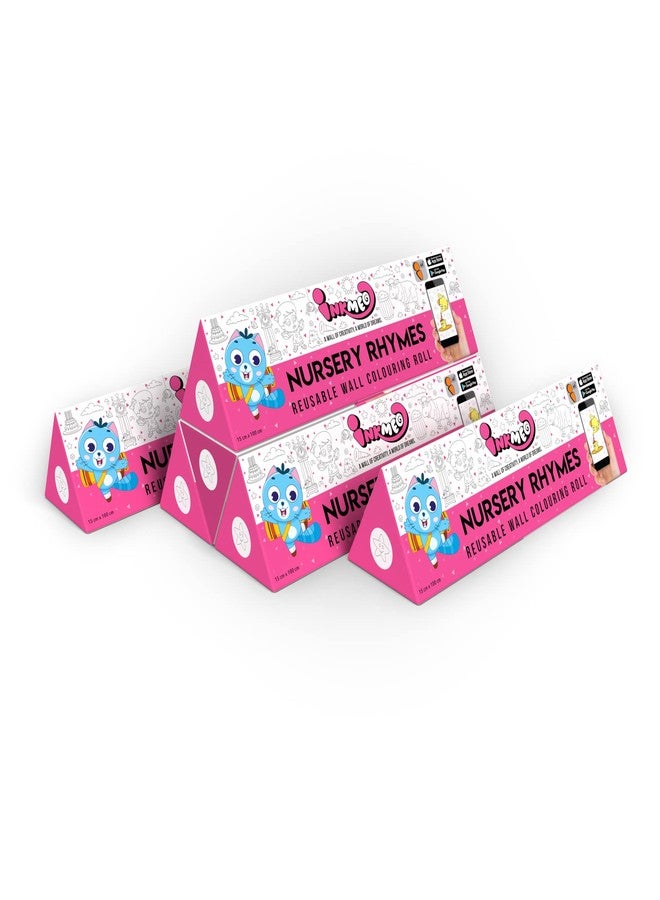 Inkmeo | Nursery Rhymes Wall Colouring Roll | AR Enabled | Interactive Educational Learning Chart | For Kids | Ages 2+ | Return Gift | Size (6 X 40 Inches) | Language Development(Pack of 6) - Image 1