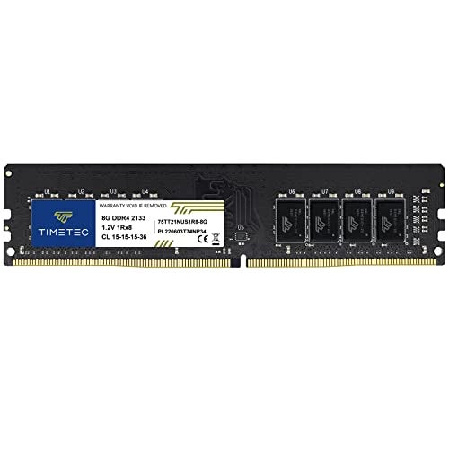 Timetec 8GB DDR4 2133MHz PC4-17000 Non-ECC Unbuffered 1.2V CL15 1Rx8 Single Rank 288 Pin UDIMM Desktop PC Computer Memory RAM Module Upgrade (8GB) - Image 1