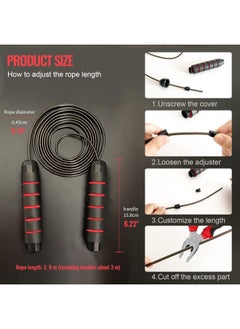 SKY-TOUCH Jump Rope For Men Women Kids Adjustable Fitness Exercise Jumping Ropes With Foam Antiskid Handles  - Image 4