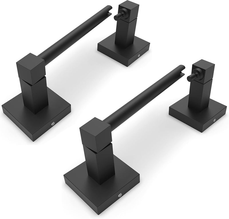 Ruacq Toilet Paper Holder 2 Pack Matte Black Double Post Pivoting Square Tissue Holders Roll Holder Hangers Toilet Paper Stand Stainless Steel and Zinc Alloy Modern Wall Mounted - Image 1