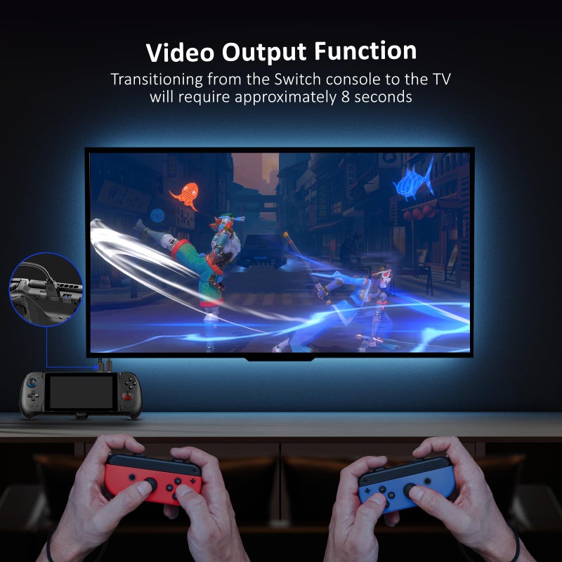 NexiGo Hall Effect Gripcon with Kickstand and HDMI Out for TV Docking, Hall Sensing Joystick for Switch/Switch OLED, Handheld Mode, 4K/1080P Supported HDMI and USB 3.0 Port, Black - Image 3