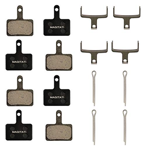 MAGITATI 4 Pairs Resin Bike Bicycle Disc Brake Pads for TRP Tektro Shimano Deore Br-M575 M525 M515 T615 T675 M505 M495 M486 M485 M475 M465 M447 M446 M445 M416 M415 M395 M375 M315 M355 C601 C501 … - Image 1
