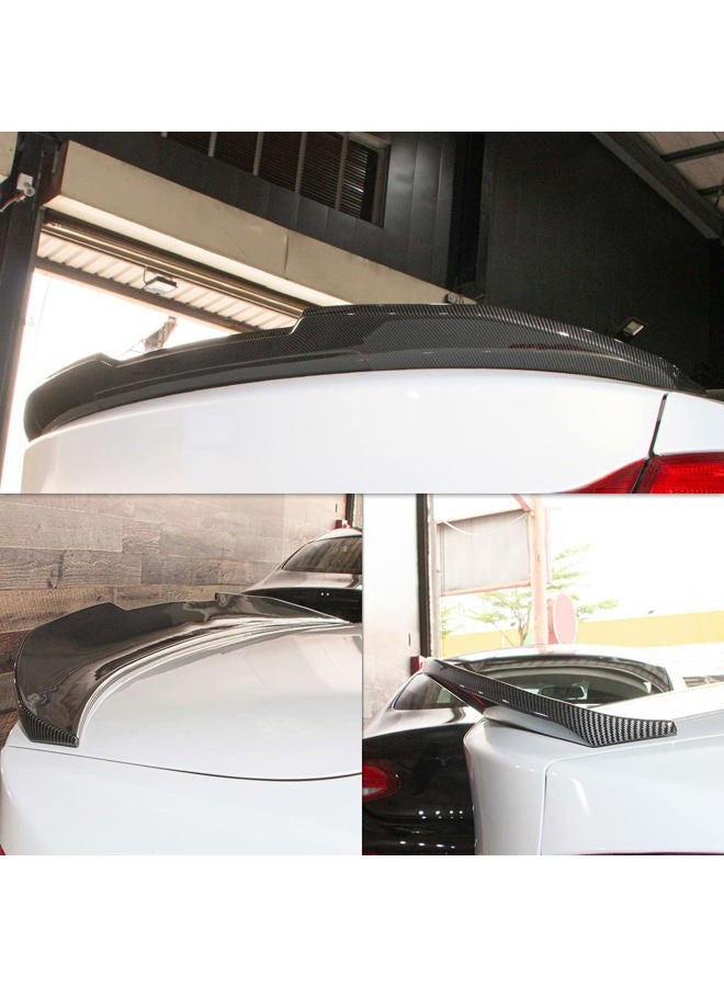 Rolling Gears Carbon Fiber Hydro-Dipping ABS Trunk Spoiler Wing Compatible with 2007-13 BMW 1-Series E82 Coupe and E88 Convertible - Image 2