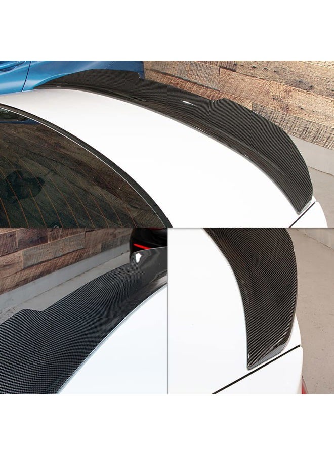 Rolling Gears Carbon Fiber Hydro-Dipping ABS Trunk Spoiler Wing Compatible with 2007-13 BMW 1-Series E82 Coupe and E88 Convertible - Image 3