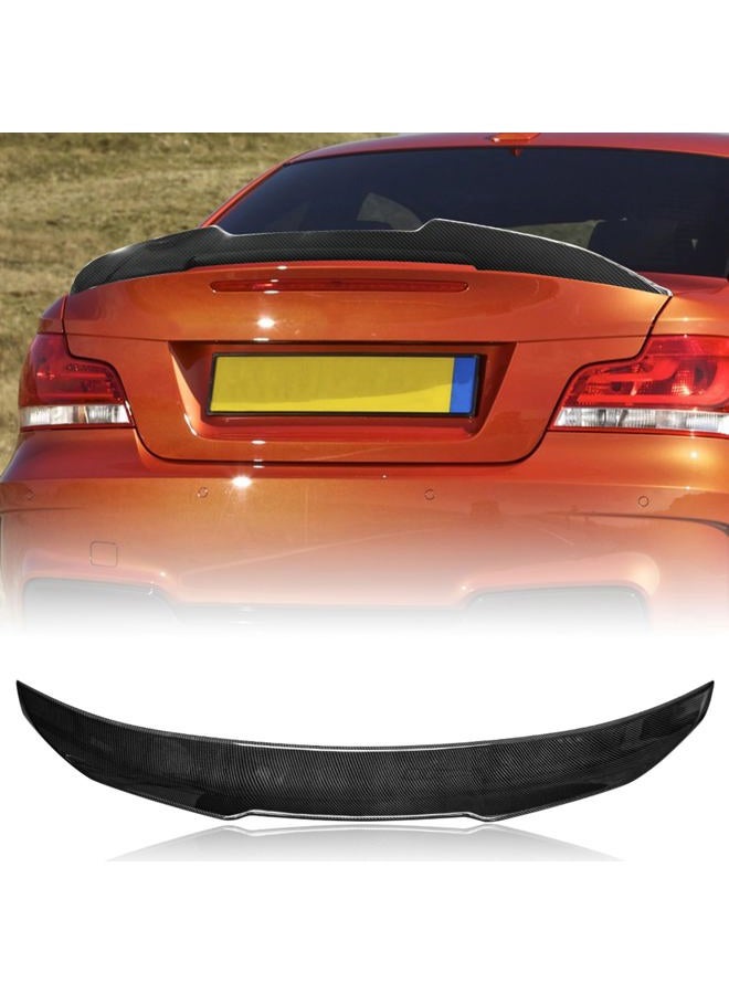 Rolling Gears Carbon Fiber Hydro-Dipping ABS Trunk Spoiler Wing Compatible with 2007-13 BMW 1-Series E82 Coupe and E88 Convertible - Image 1