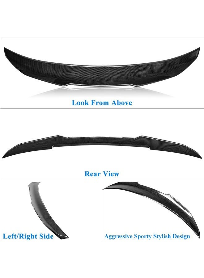 Rolling Gears Carbon Fiber Hydro-Dipping ABS Trunk Spoiler Wing Compatible with 2007-13 BMW 1-Series E82 Coupe and E88 Convertible - Image 5
