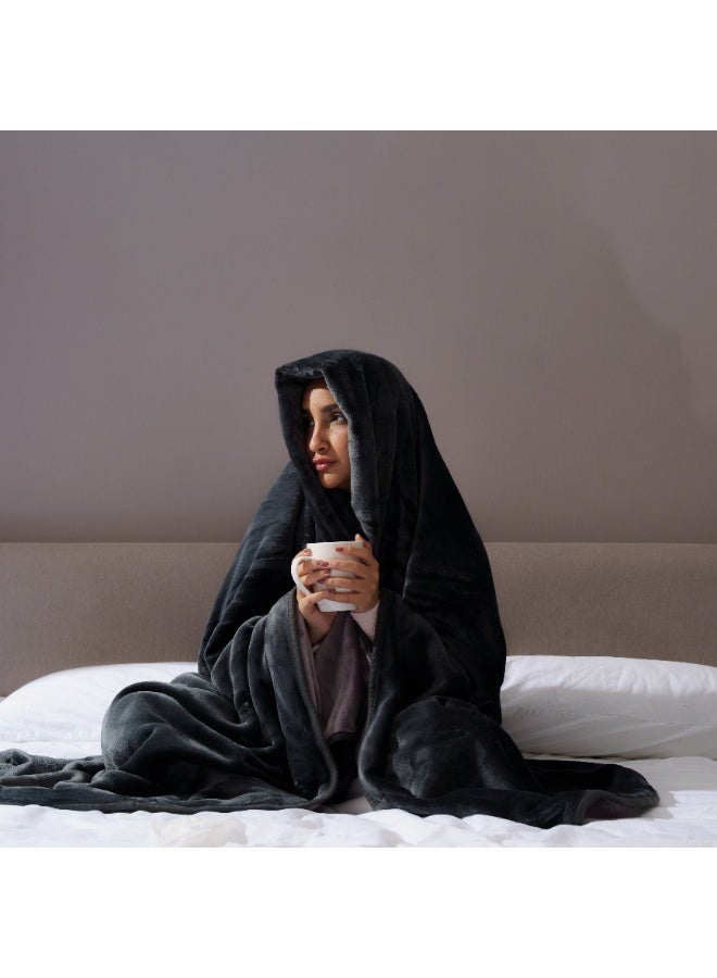 نيام بطانية نيام ناعمة لجميع الفصول للسرير والأريكة والكنب، تصميم خفيف الوزن بوجهين بملمس مخملي، 200 × 150 سم، ازرق - 4 قطع - Image 3