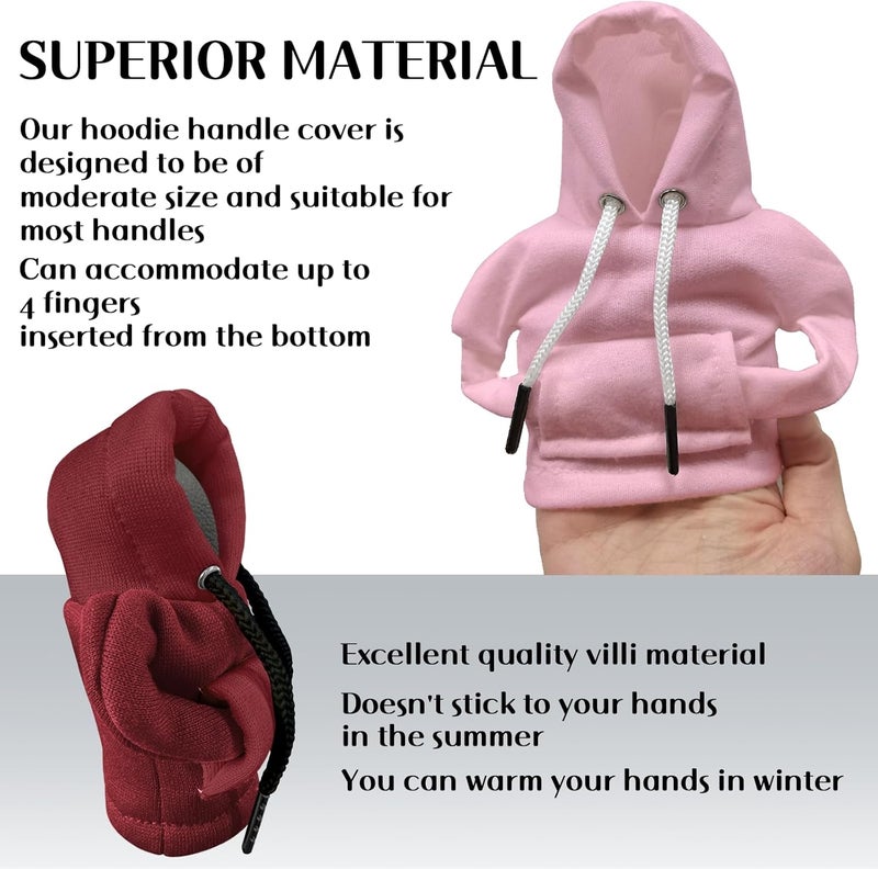 vvag Gear Shift Hoodie, Hoodie Car Gear Shift Cover, Car Shift Knob Hoodie, Automotive Interior Accessories, Universal Fit Knob Cover Gift (Red+Pink) - Image 3