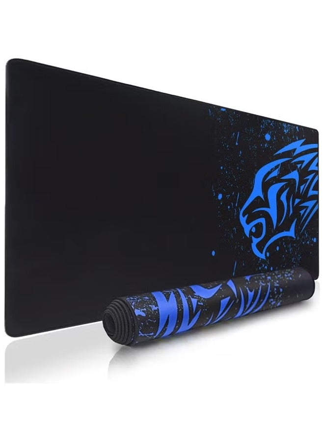 Taimi Gaming Mouse and Keyboard Pad with wolf Design 500x300x4 mm Black/Blue - Image 1