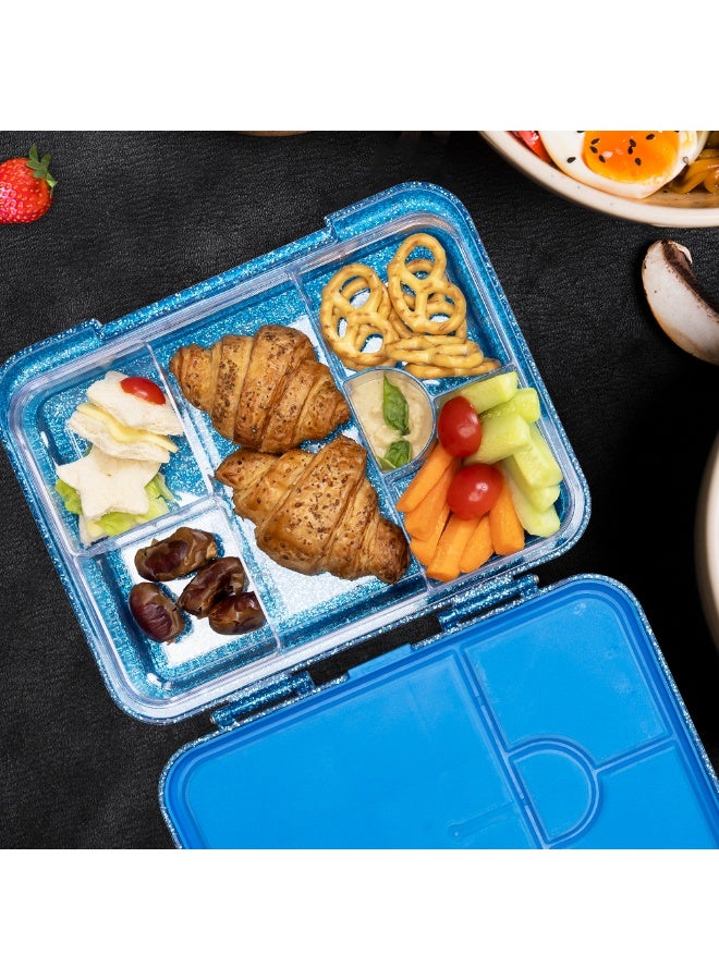 Cocobee Bento Lunch Box, 6 Adjustable Compartments- Blue - Image 3