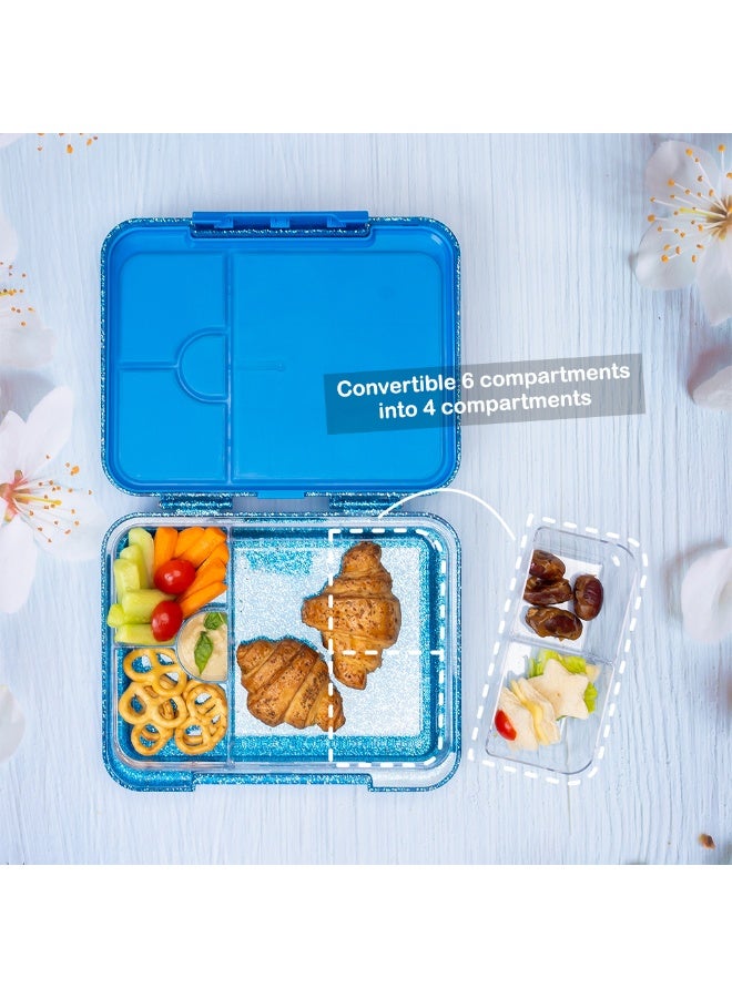 Cocobee Bento Lunch Box, 6 Adjustable Compartments- Blue - Image 4