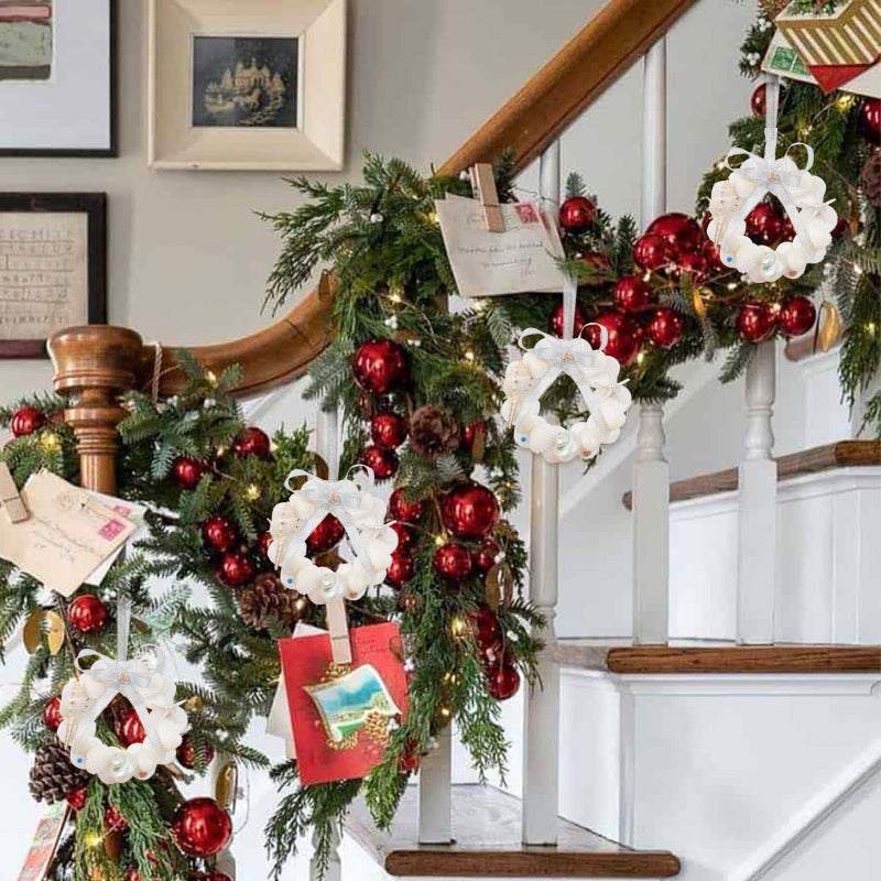 JQAQJU Seashell Ornaments for Christmas Tree 2PCS Handmade Natural Shell Crafts  Small Christmas Tree Wreath Hanging Ornaments  for Christmas Decorations  Coastal & Beach & Nautical Christmas Tree Ornaments - Image 5