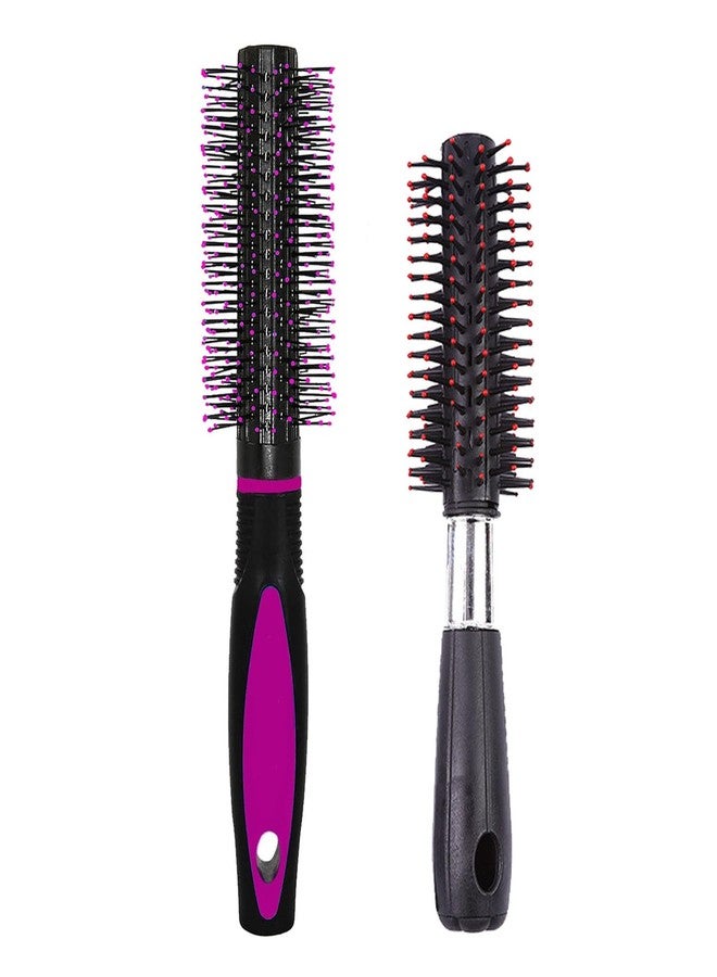 BlackLaoban Round Hair Brush For Blow Drying, Styling, Curling, Hair Brush Roller Volumising Hair Styling Brush Massaging Scalp Ball-Tipped Bristles Styling Tool 5-SB3 (Pack Of 2) - Image 1