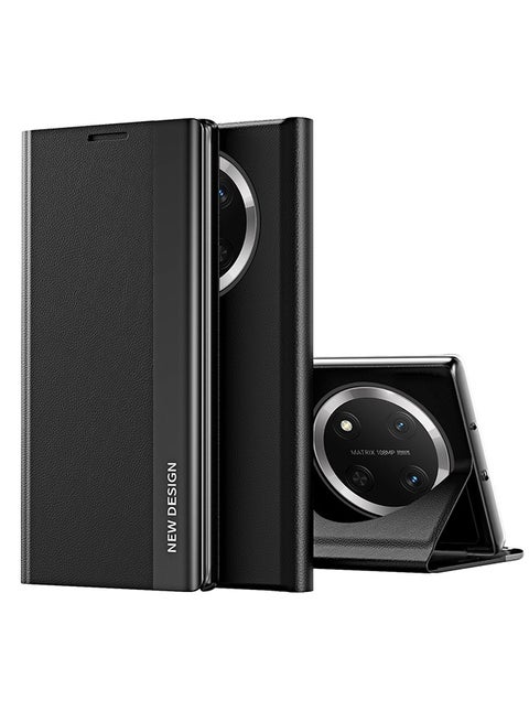 Honor X9c Flip Case,Ultra Slim TPU Leather Full Body Protection Magnetic Stand Shockproof Phone Cover,Black