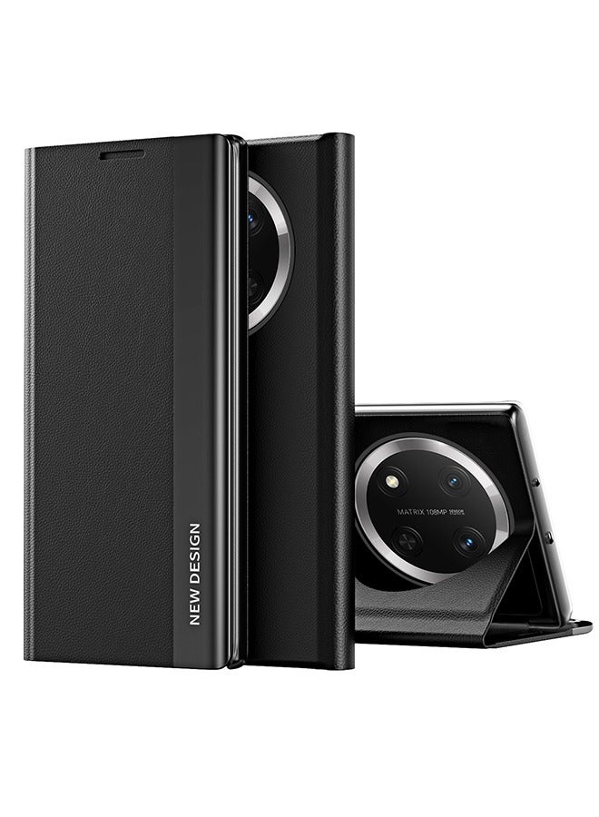 X-level Honor X9c Flip Case,Ultra Slim TPU Leather Full Body Protection Magnetic Stand Shockproof Phone Cover,Black  - Image 1