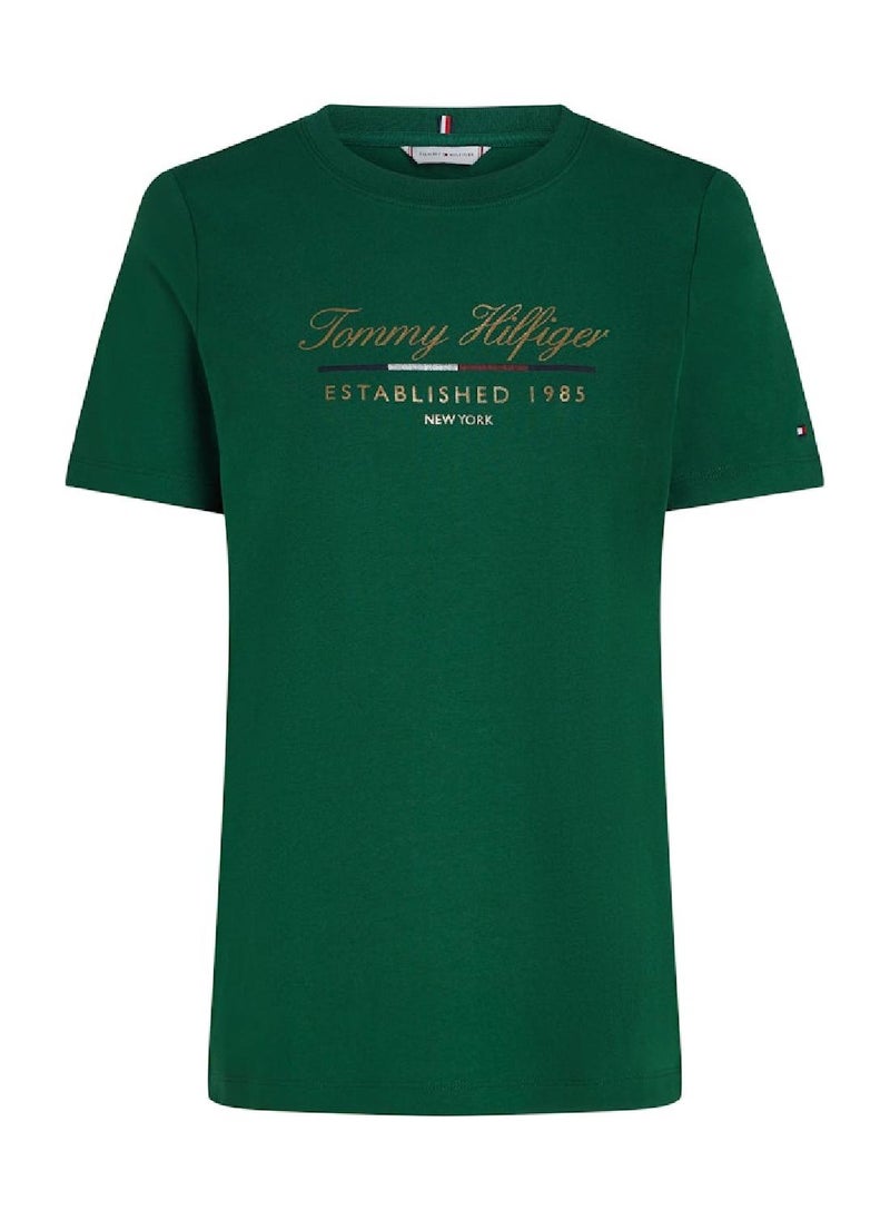 Women's Regular Fit Crew Neck T-Shirt, Green - Cotton - pzsku/Z59EB6A07FF780E7ACBBBZ/45/_/1728978143/8f6ae0b4-3838-4949-90c6-64e952fa6a51