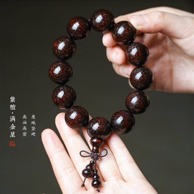 Venus Old Material Zambia Lobular Red Sandalwood Handheld Chain High Oil Mimi Buddha Bead String New Chinese Style Ornament For Men And Women - Image 2