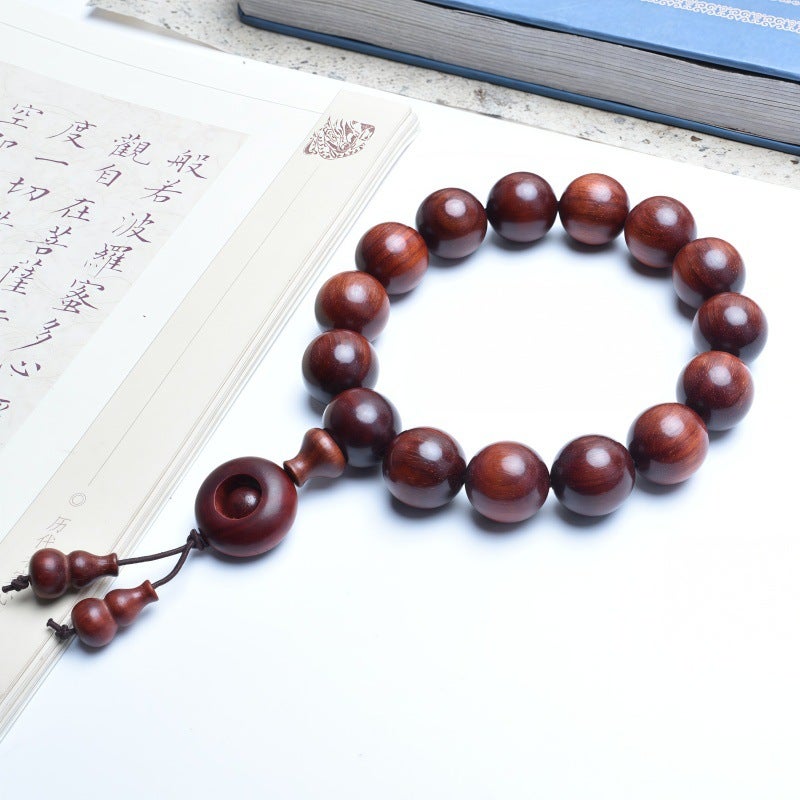 Venus Old Material Zambia Lobular Red Sandalwood Handheld Chain High Oil Mimi Buddha Bead String New Chinese Style Ornament For Men And Women - Image 1