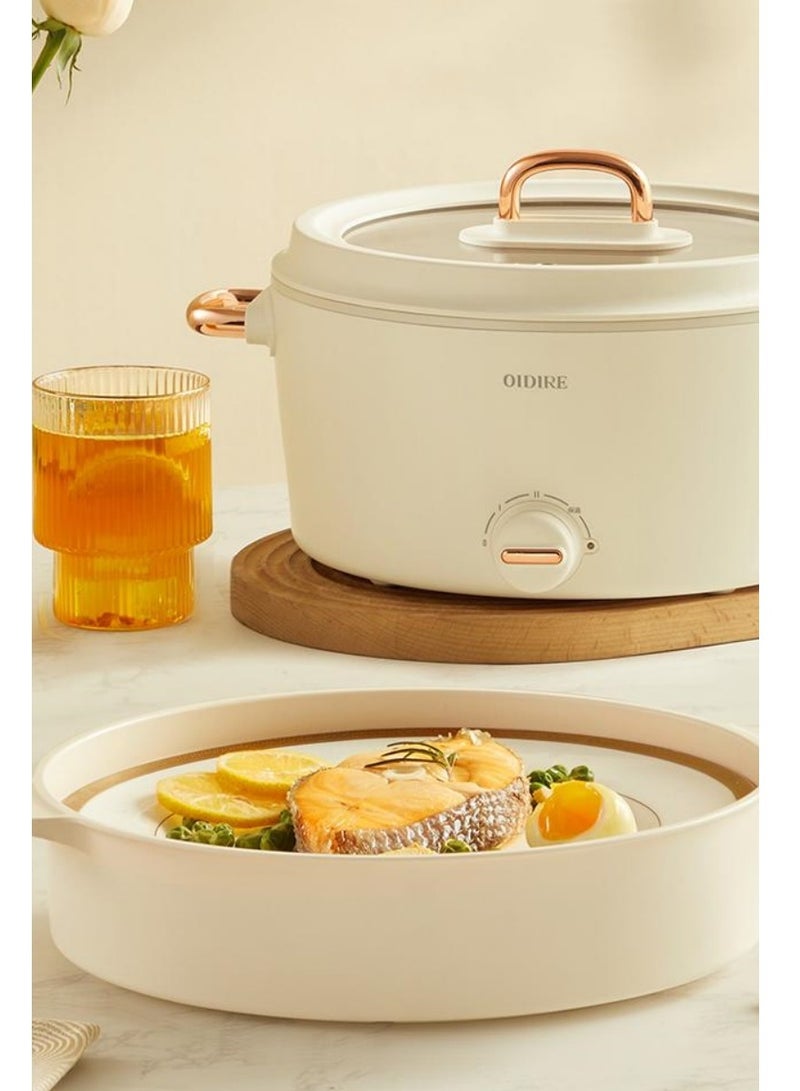OIDIRE Hot Pot Electric Cooker Steamer 3L Portable Cooker with Steamer Rapid Cooking for Hotpot Tom Yum Stew Soup Steak Stir Fry with Dual Powe Control Over Heating Protection - Image 4