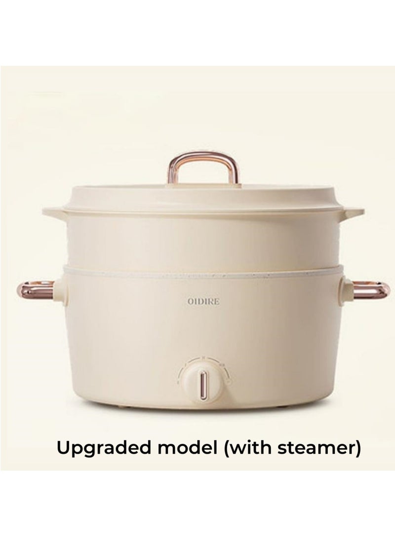 OIDIRE Hot Pot Electric Cooker Steamer 3L Portable Cooker with Steamer Rapid Cooking for Hotpot Tom Yum Stew Soup Steak Stir Fry with Dual Powe Control Over Heating Protection - Image 3