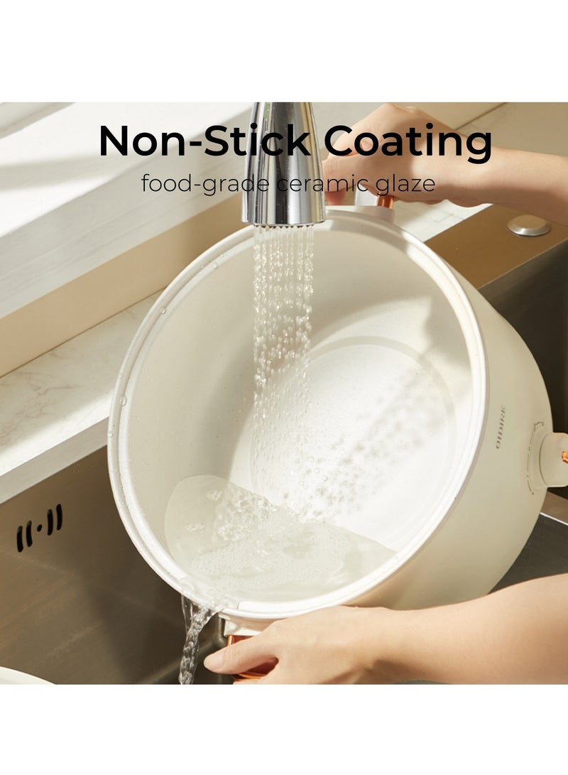 OIDIRE Hot Pot Electric Cooker Steamer 3L Portable Cooker with Steamer Rapid Cooking for Hotpot Tom Yum Stew Soup Steak Stir Fry with Dual Powe Control Over Heating Protection - Image 5