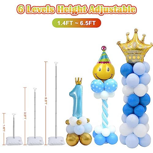 Chamvis 2 Set Balloon Column Kit - 6.56 feet Balloon Column Stand with Base for Baby Shower, Birthday Party, Graduation, Wedding Kids Party Centerpieces Decorations - Image 2