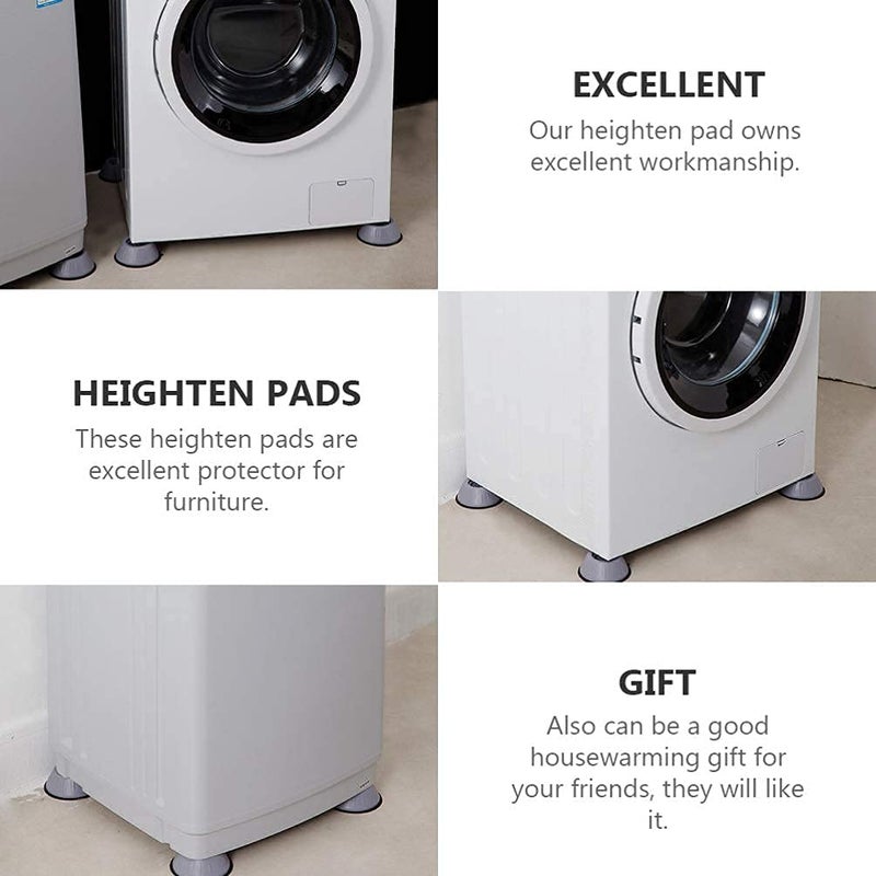 Tilak Venture Tilak Venture 4 Pcs Washing Machine Anti Vibration Pads with Suction Cup Feet Washing Machine Fridge Leveling Feet Anti Walk Pads Stand 4  - Image 3