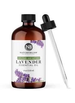 NaturoBliss 100% Pure & Natural Lavender Essential Oil Therapeutic Grade Premium Quality Lavender Oil with Glass Dropper - Huge 4 fl. Oz - Perfect for Aromatherapy and Relaxation  - Image 1