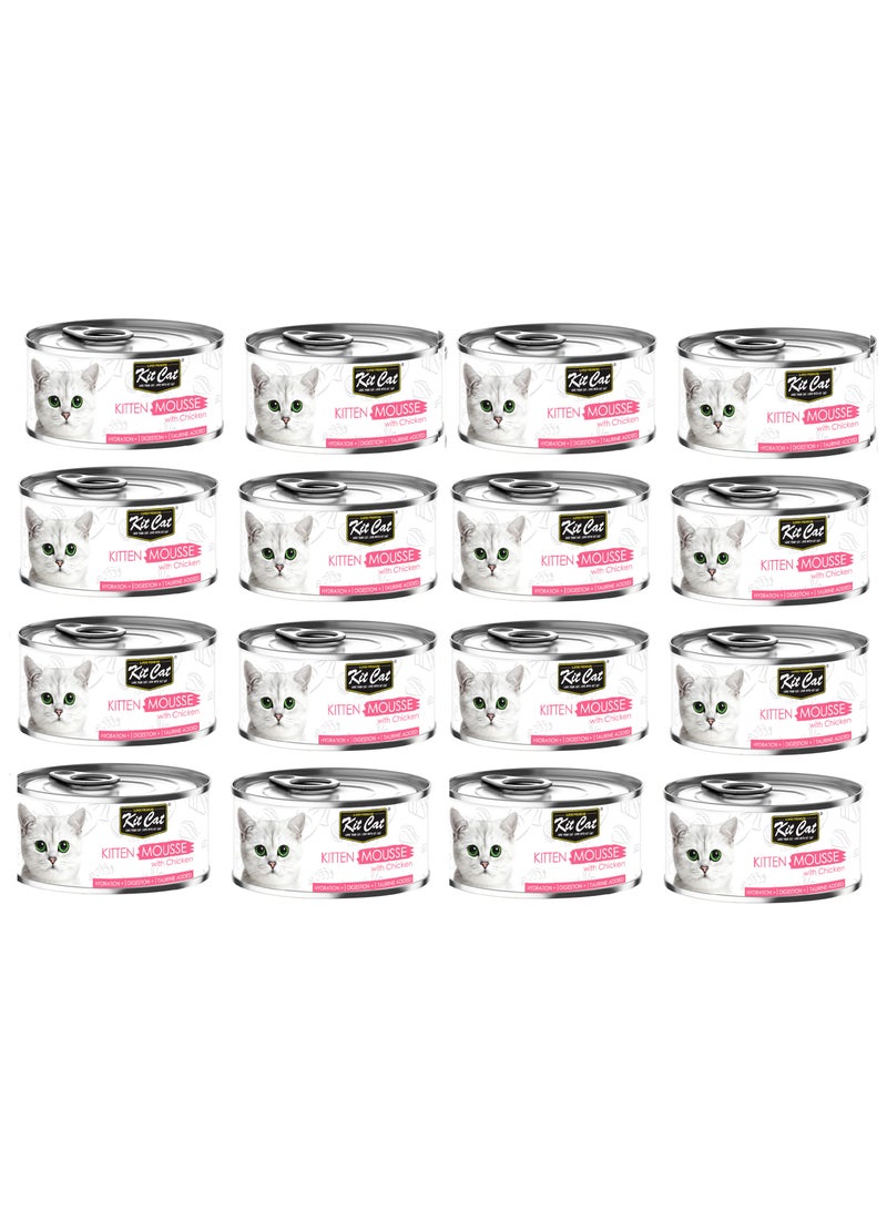 كيت كات مجموعة من 16 قطعة موس للقطط مع الدجاج 80 جرام