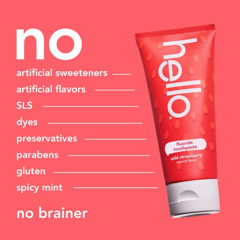 hello Wild Strawberry Kids Toothpaste with Fluoride, Strawberry Toothpaste for Kids, Safe for Ages 2 and Up, Helps Prevent Cavities, Strengthen Enamel, and Polishes Teeth, ADA Approved, 3 Pack, 4.2 Oz - Image 5