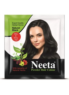 Neeta Powder Hair Colour, Henna Based Hair Color Natural Black 5G Pack Of 12, Silky Soft And Shiny Hair Colour With Benefits Of 5 Natural Herbs  - Image 2