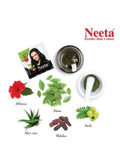 Neeta Powder Hair Colour, Henna Based Hair Color Natural Black 5G Pack Of 12, Silky Soft And Shiny Hair Colour With Benefits Of 5 Natural Herbs  - Image 3