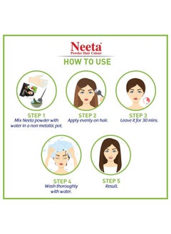 Neeta Powder Hair Colour, Henna Based Hair Color Natural Black 5G Pack Of 12, Silky Soft And Shiny Hair Colour With Benefits Of 5 Natural Herbs  - Image 5
