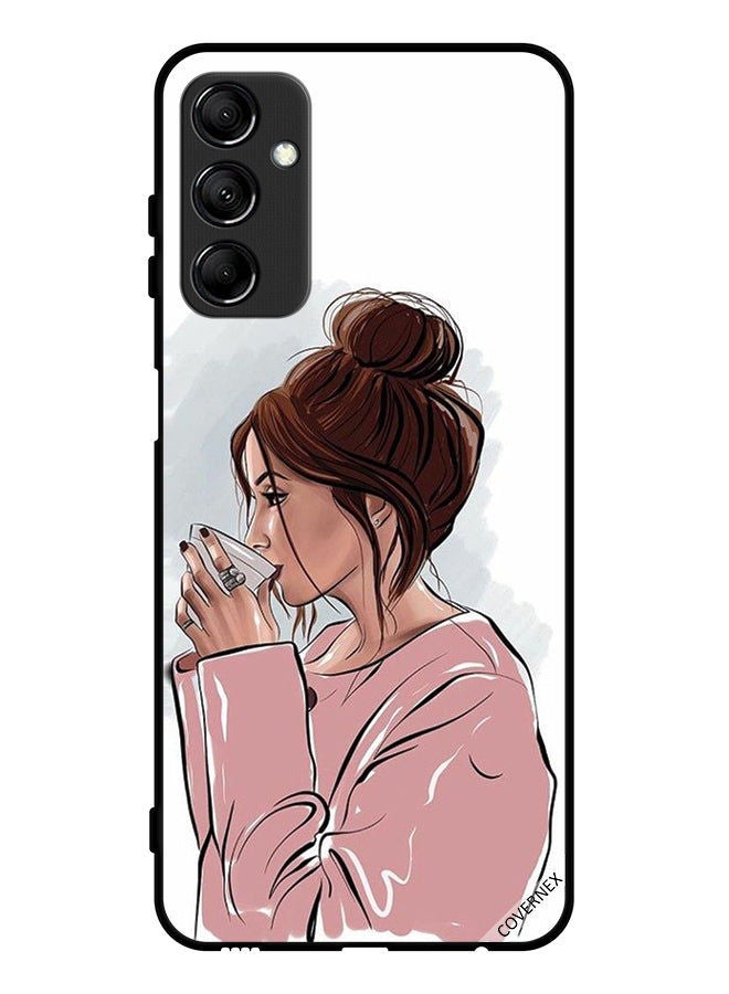 Covernex Protective Case Cover For Samsung Galaxy M14 5G Girl Drinking Tea Art - Image 1