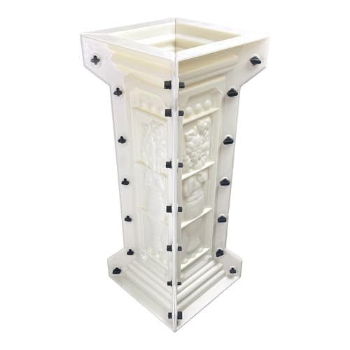 DIYUNIMOULD Concrete Balcony Mold, 26.78 Inches Balcony Spacing Column Mold for Garden Park Balcony Decoration (Chrysanthemum), White - Image 1