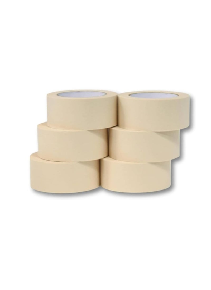 Libra Libra Heavy Duty Masking Tape (Ivory,2in x 30 Yard) Pack of 6  - Image 1