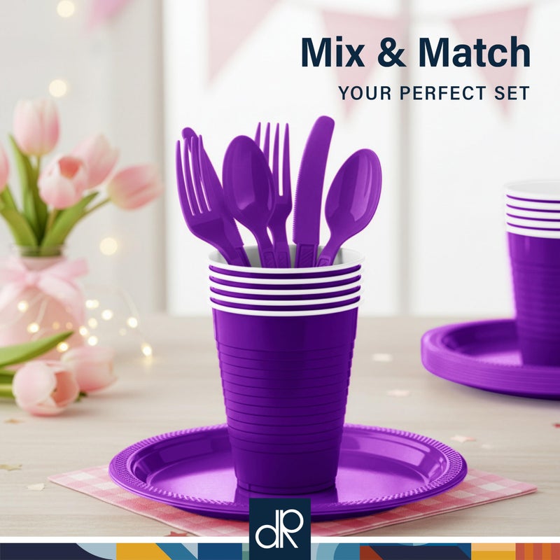 DecorRack Purple Plastic Cups, 12 oz Disposable Cups, Reusable Party Supplies (40 Count) - Image 5