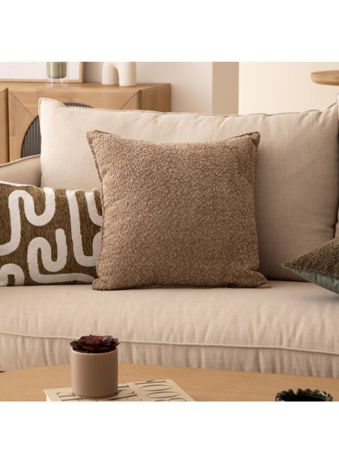 atmosphera Soana Bouclette Square Shaped Cushion Beige 45 x 45cm 204403B - Image 5