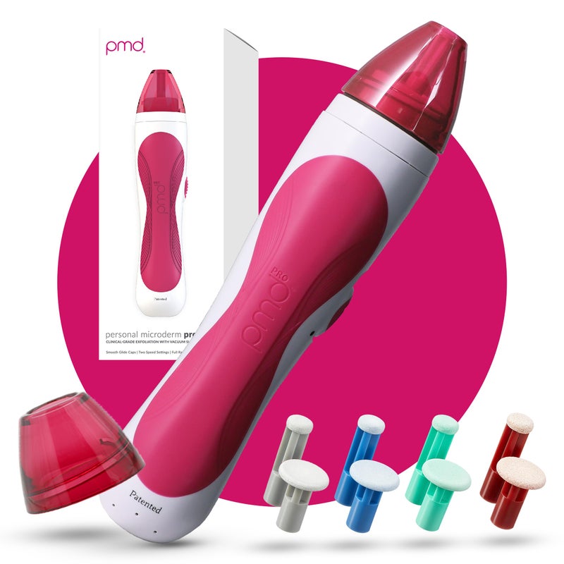 PMD Beauty PMD Personal Microderm Pro AtHome Microdermabrasion Machine with Kit for Face Body Exfoliating Crystals and Vacuum Suction for Fresh and Radiant Skin High Low Speed Options