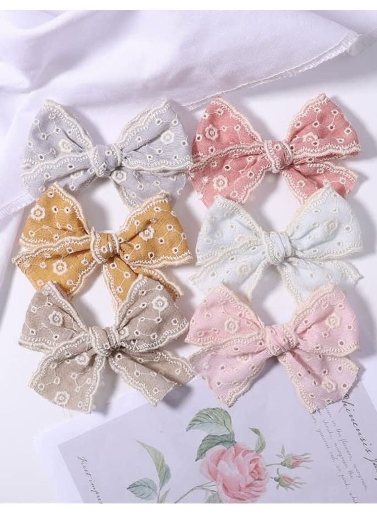 MARGOUN 6Pcs Baby Bow Headband Elastic Soft Stretchable Lace Hair Bow for Baby Girls Toddlers Kids Hair Accessories - Image 3