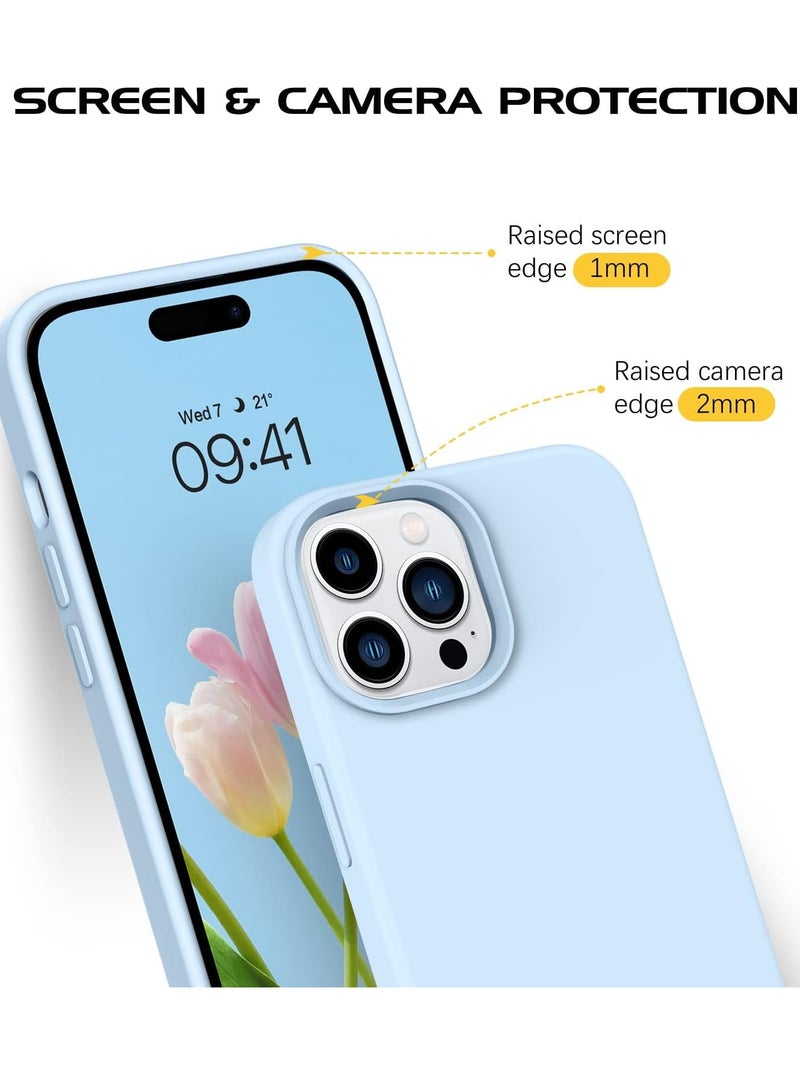 BORTONY iPhone 14 Pro Max Cover Silicone Case with Inside Microfiber Lining Shockproof Protective Case for iPhone 14 Pro Max 6.7inch - Image 3