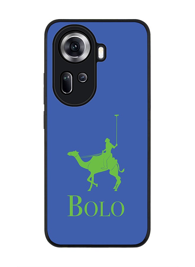 Stylizedd Rugged Black Edge Case for Oppo Reno11, Slim fit Soft Case Flexible Rubber Edges Anti Drop TPU Gel Thin Cover -  BOLO Blue - Image 1