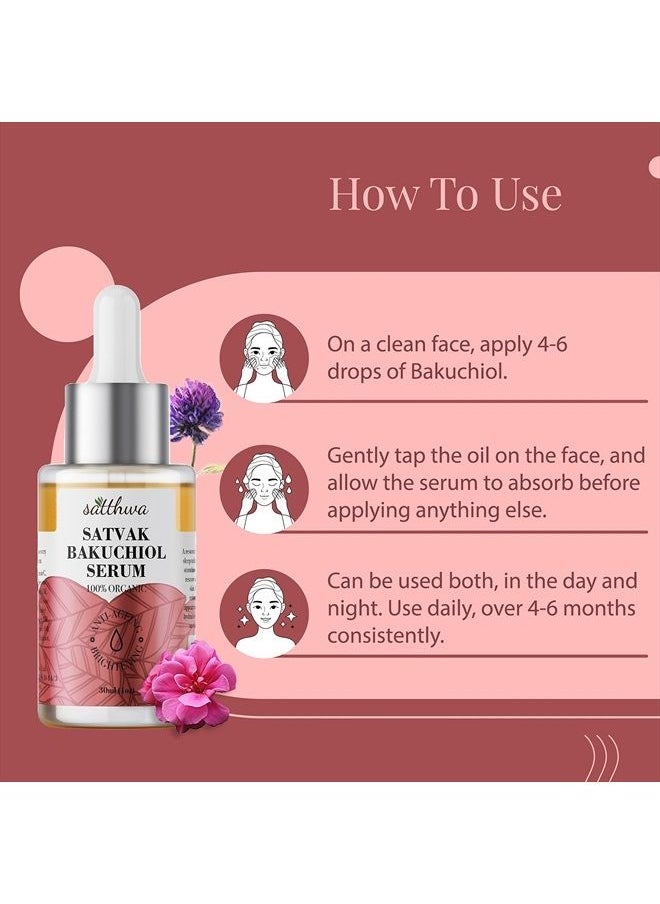 Satvak Bakuchiol Serum - Natural Retinol Alternative, 30ml (1oz)