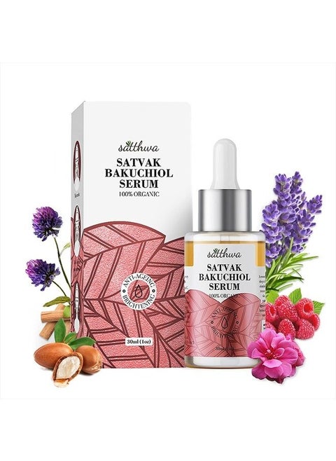 Satvak Bakuchiol Serum - Natural Retinol Alternative, 30ml (1oz)