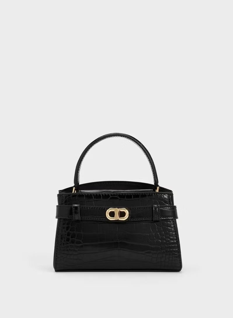 Charles & Keith Metal Buckle Strap Tote Shoulder Bag - Image 1