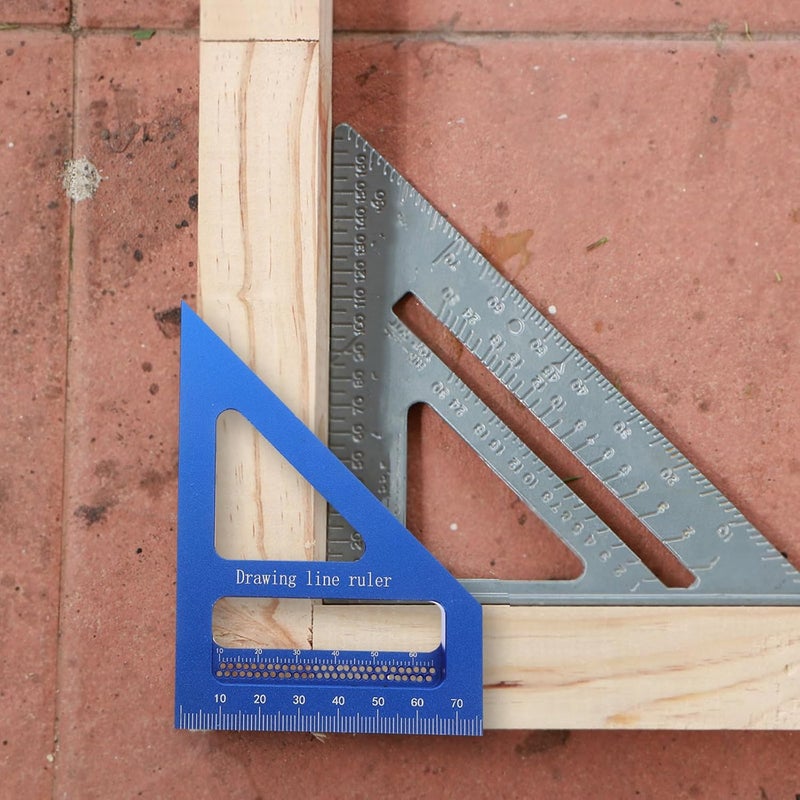Multi Angle Aluminum Ruler Triangle Carpenter Right 45/90 Degree Metal Scriber Woodworking Measuring Tool for Precision Layout and Marking - Image 5