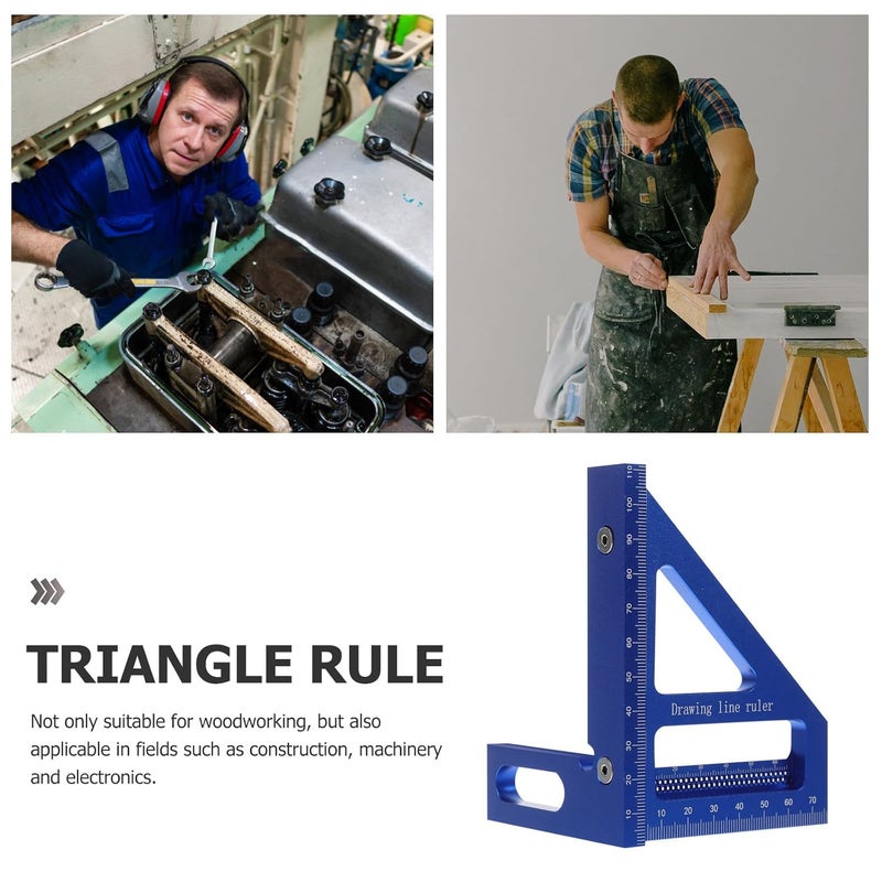 Multi Angle Aluminum Ruler Triangle Carpenter Right 45/90 Degree Metal Scriber Woodworking Measuring Tool for Precision Layout and Marking - Image 3